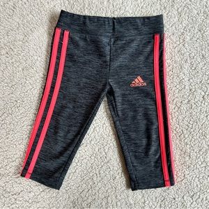 Adidas capris sportswear stretch pants pink and gray girls size 3T